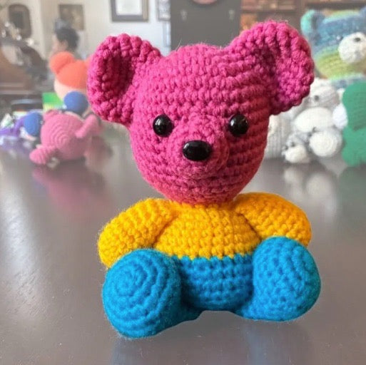 Hand-Crocheted “Pan Pride Bear” Plush