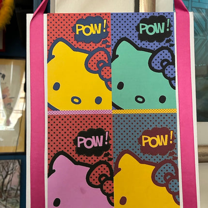 Pop Art “POW Kitty” Collage (8x10) – Mixed Media Wall Hanging by Hilary Henwood