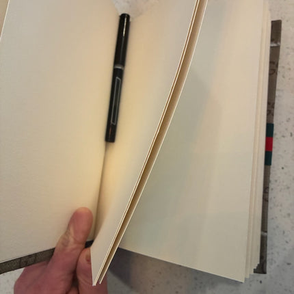 Upcycled Designer-Inspired Journal (9.5 x 6.25) – Handmade Sketchbook by Hilary Henwood